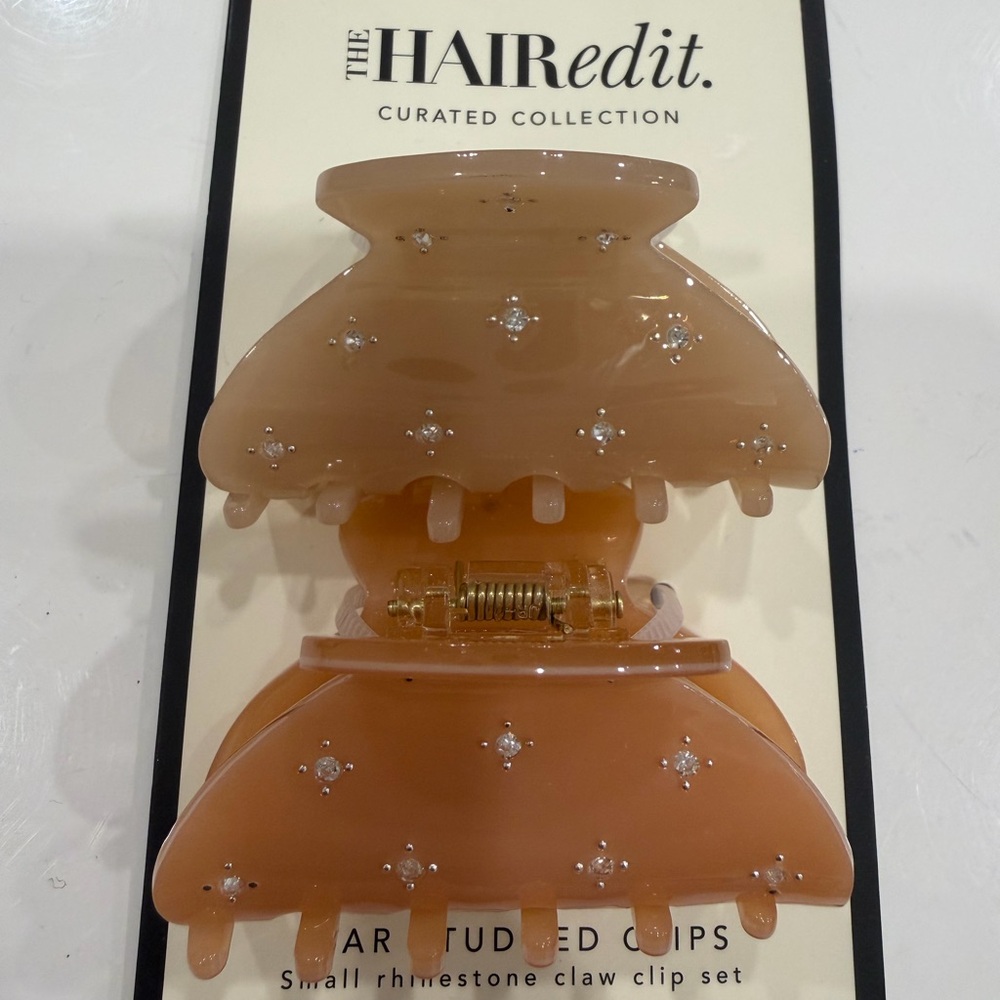 The Hair Edit Star Studded Small Claw Clips 2pc NEW
